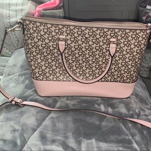 DKNY Pink and Brown Shoulder Bag